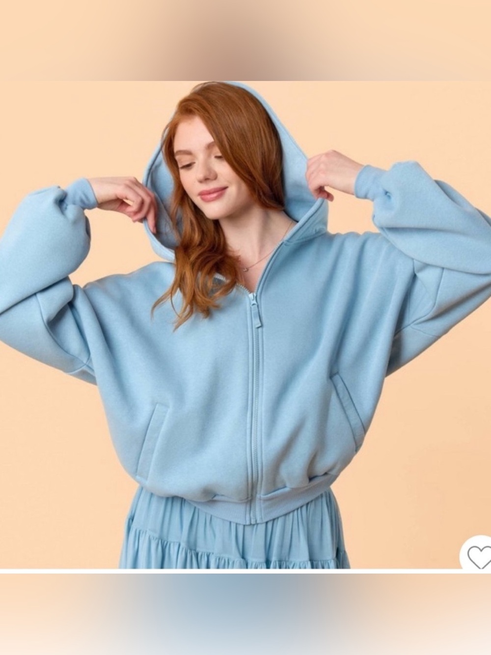 NWT Blogilates Marshmallow Full Zip Hoodie Sweatshirt Light Blue 1X Cozy Plush